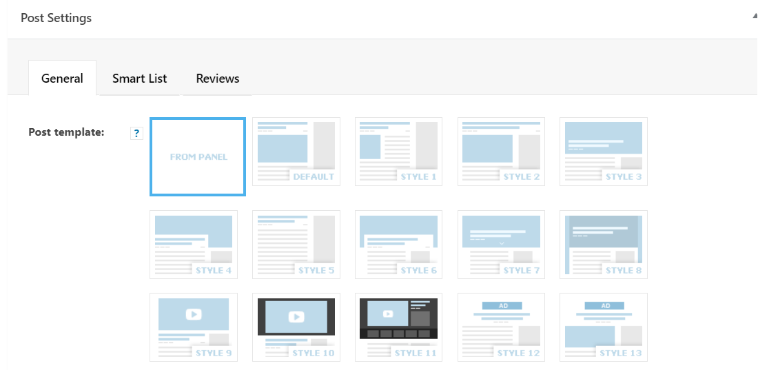 Chức năng Post setting template Topreview.vn