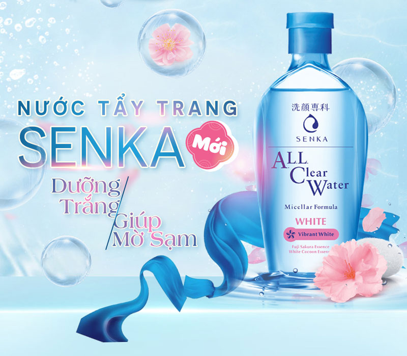Nước tẩy trang Senka được cải tiến rộng rãi với công nghệ Giữ ẩm độc quyền “Aqua in Pool” 