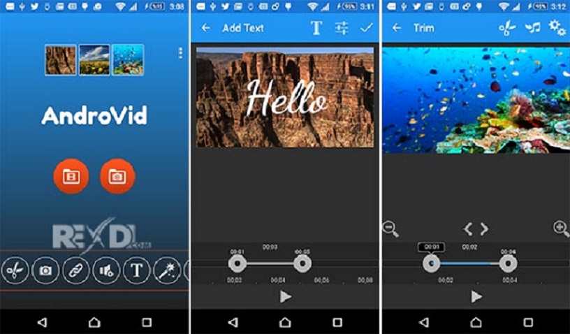   Ứng dụng làm clip miễn phí trên Android - AndroVid - Video Editor 