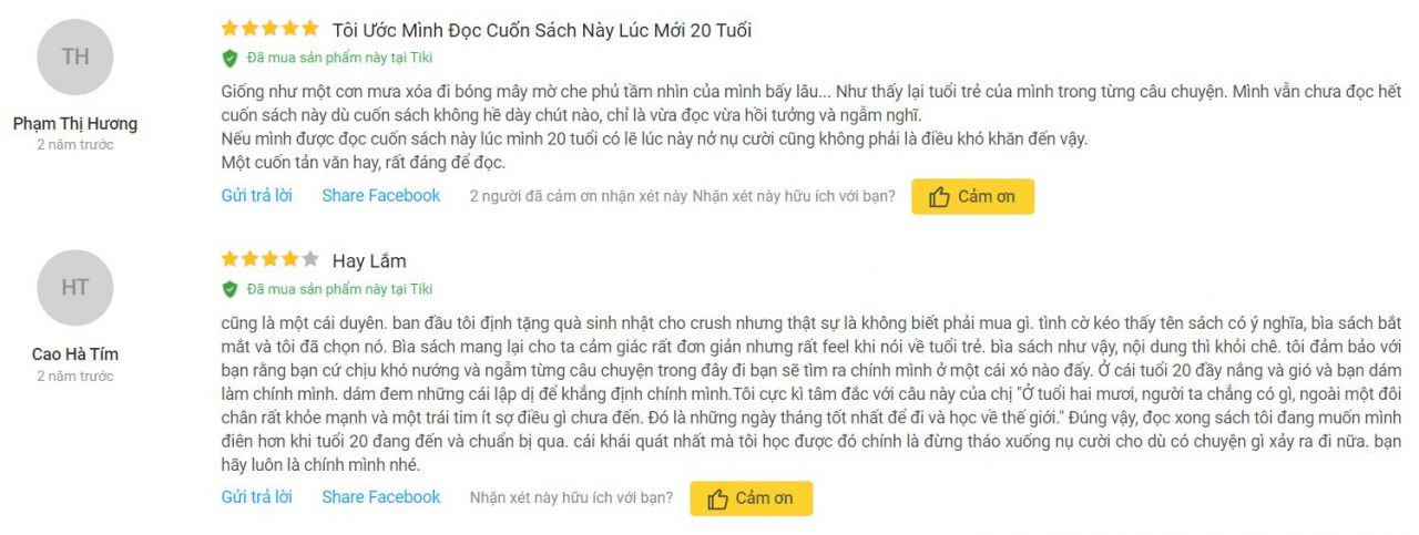 Review của bạn Phạm Thị Hương và Cao Hà Tím