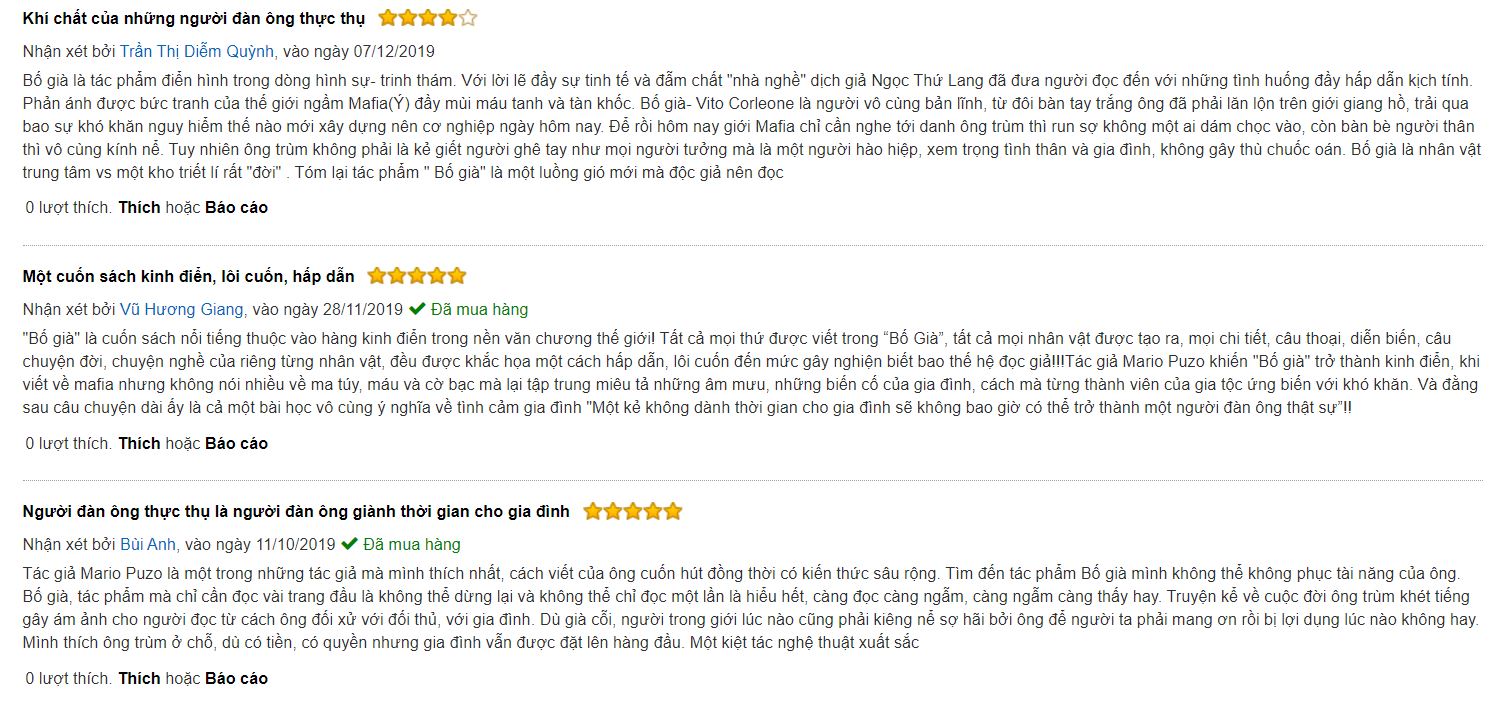 review về sách Bố già