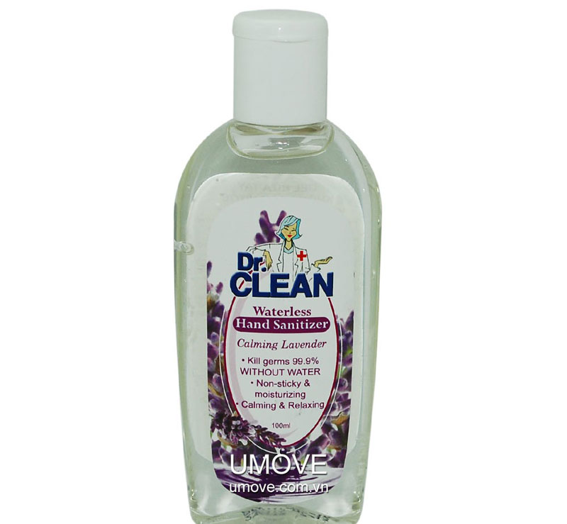 Sản phẩm nước rửa tay khô Dr.Clean có thành phần được chiết xuất từ thiên nhiên với nhiều mùi hương dễ chịu: hương trà xanh, hương hoa oải hương. 