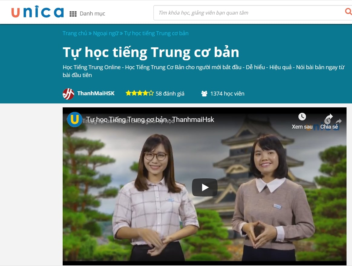 Trang web học tiếng trung cho người mới bắt đầu Top 5 Khoa Học Tiếng Trung Online Tốt Nhất Tren Unica Topreview Vn