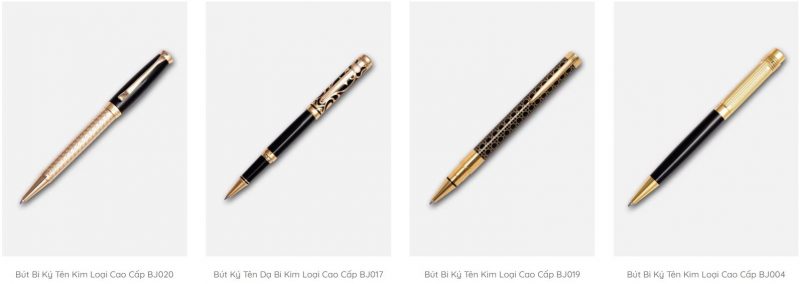 Một số sản phẩm bút ký khắc kim loại cao cấp của B&J