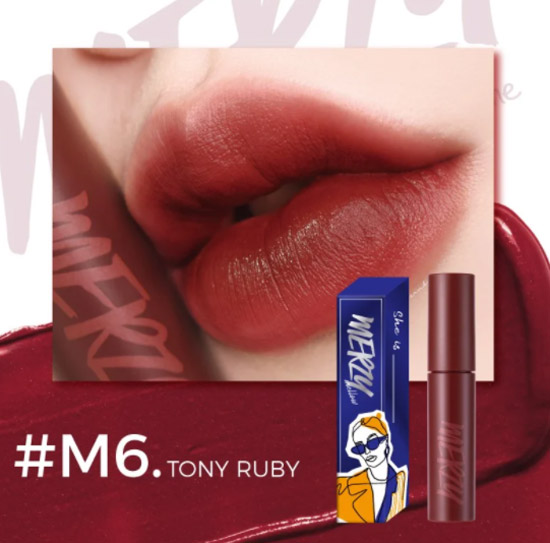 Son Kem Lì Merzy Bite The Beat Mellow Tint - M6 Tony Ruby