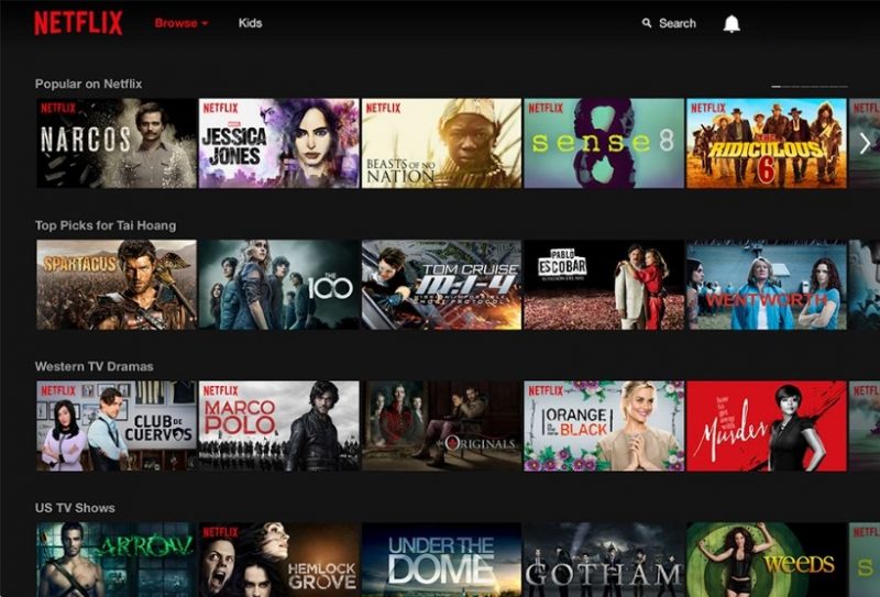Hầu hết các bộ phim trình chiếu của Netflix đều chỉ có phụ đề tiếng Anh mà không có tiếng Việt
