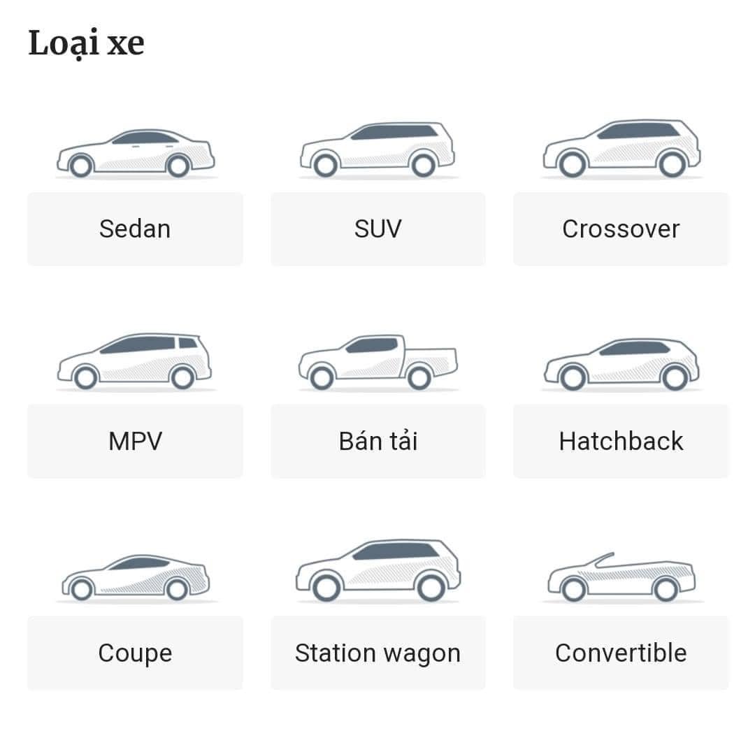 Phân loại xe ô tô theo cấu trúc thân xe